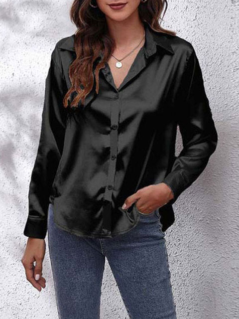 Damen Formelle Knopfleiste Bluse | Lockere Passform