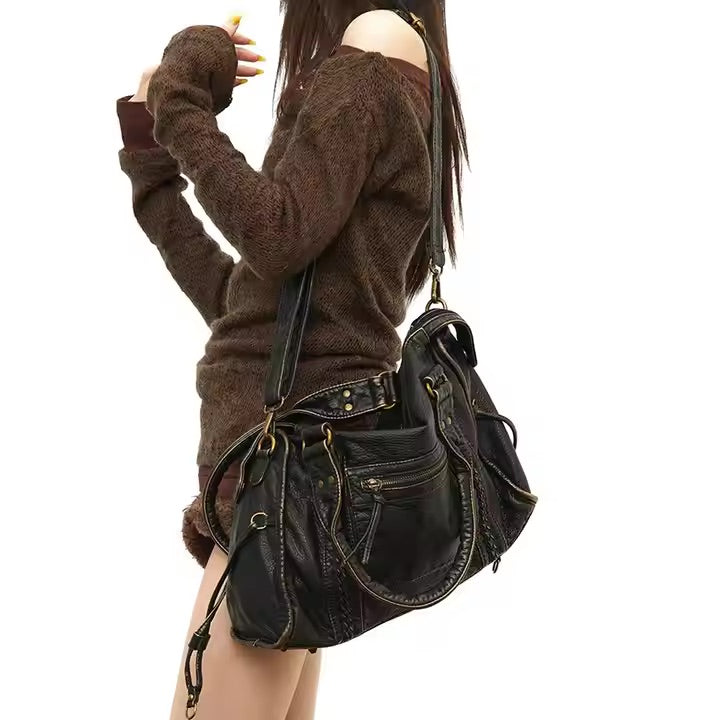 Damen Vintage Boho-Stil Handtasche | Großes Fach
