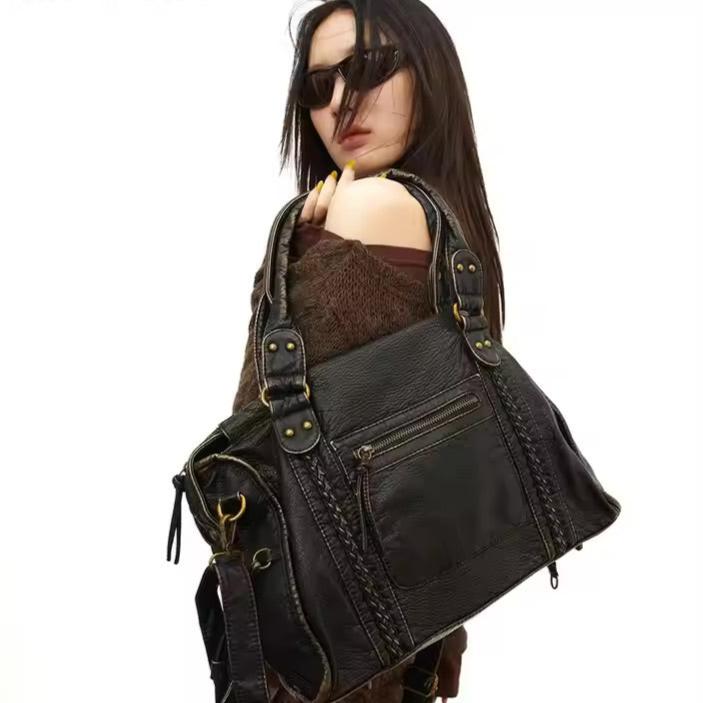 Damen Vintage Boho-Stil Handtasche | Großes Fach