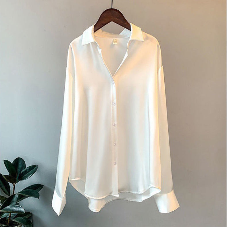 Damen Formell Knopfleiste Bluse | Lockere Passform