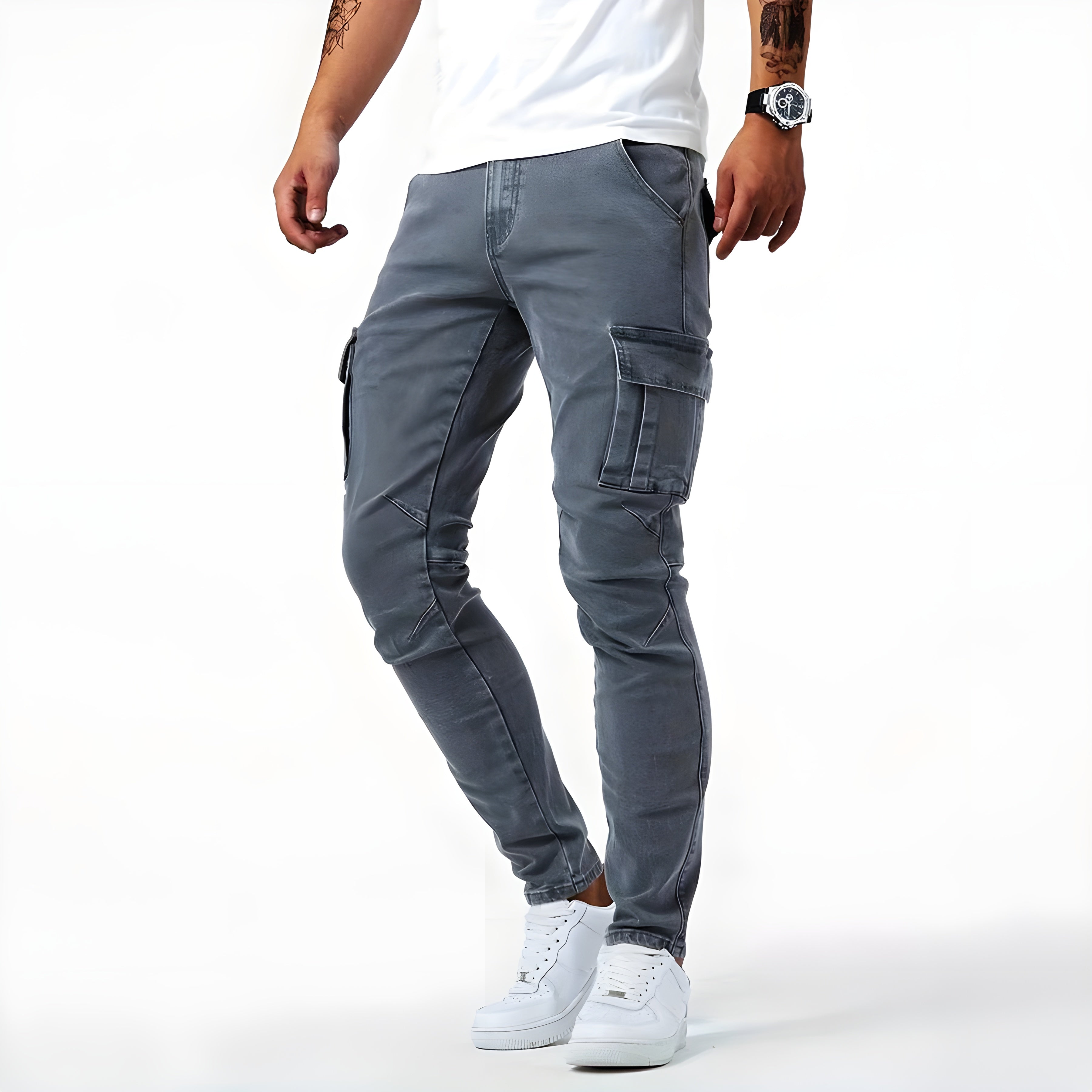 Herren Lässige Cargo Jeans | mit Mehreren Taschen