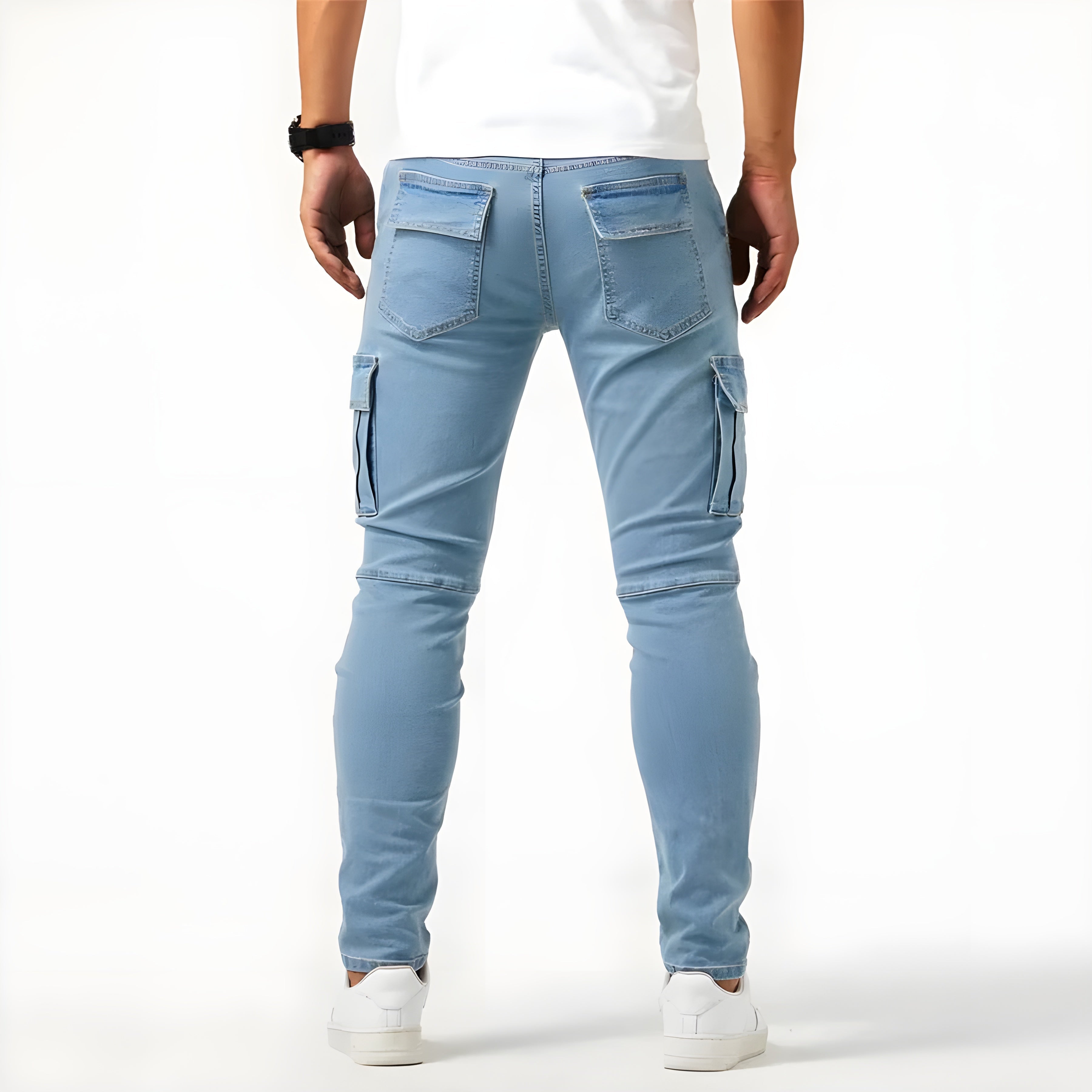 Herren Lässige Cargo Jeans | mit Mehreren Taschen