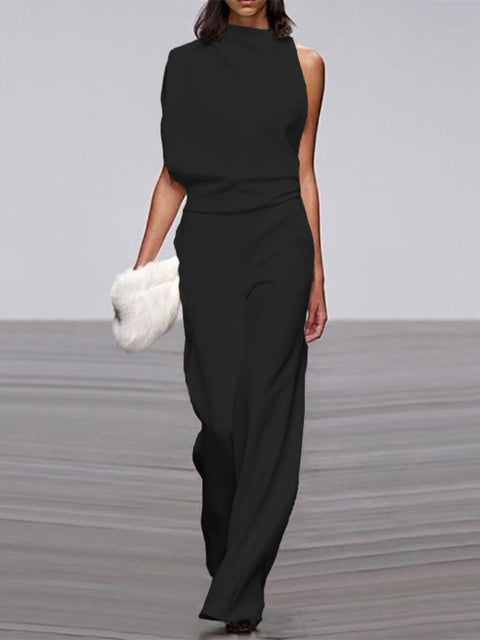 Damen Formeller Ein-Schulter Jumpsuit | Lässig