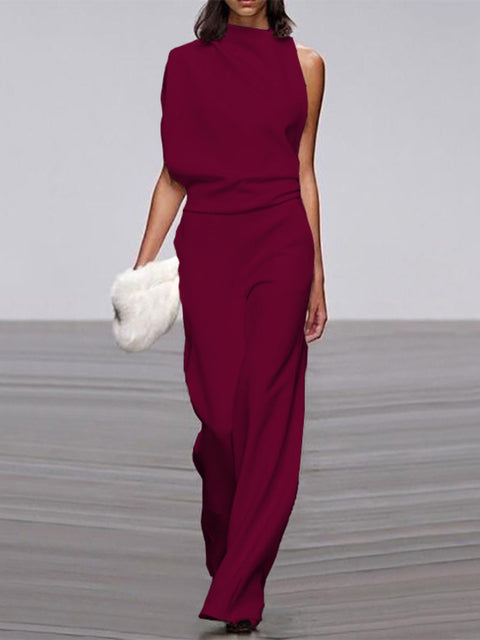 Damen Formeller Ein-Schulter Jumpsuit | Lässig