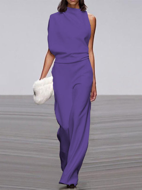 Damen Formeller Ein-Schulter Jumpsuit | Lässig