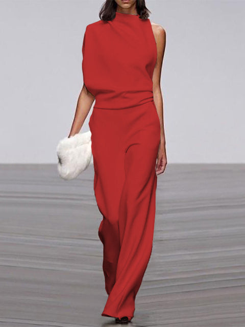 Damen Formeller Ein-Schulter Jumpsuit | Lässig