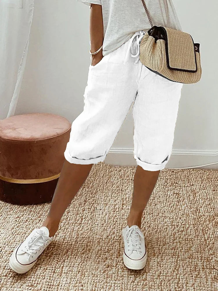 Damen Lässige Lockere Passform Shorts | mit Kordelzug