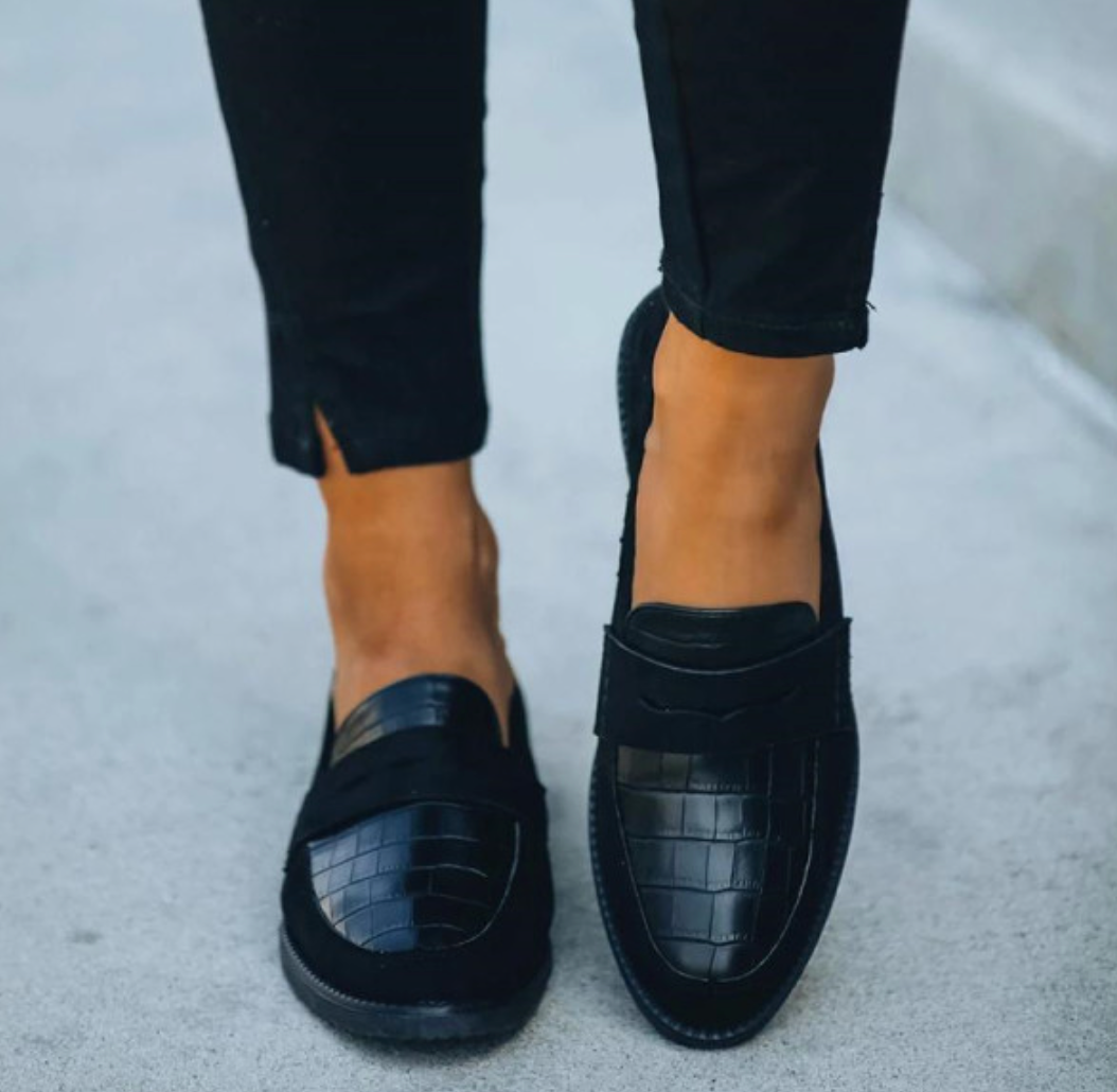 Damen Bequem Loafers | Schwarz