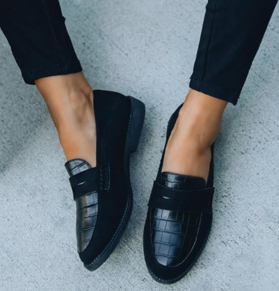 Damen Bequem Loafers | Schwarz