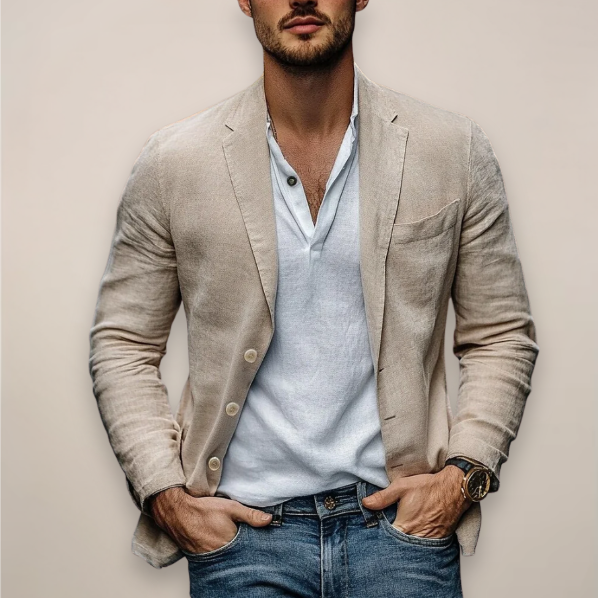 Herren Lässige Revers Blazer | Langärmlig