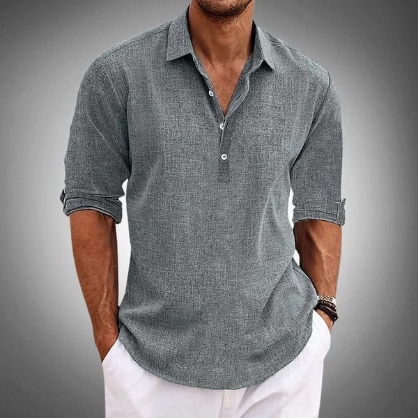 Herren Halber Knopfleiste Polo-Shirt | Langarm