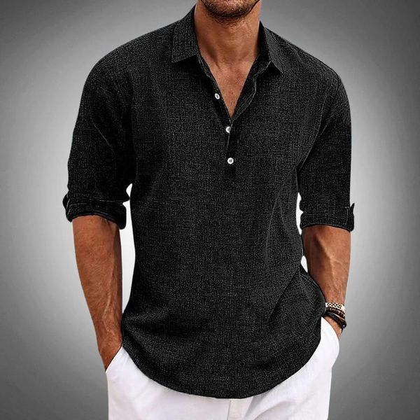 Herren Halber Knopfleiste Polo-Shirt | Langarm