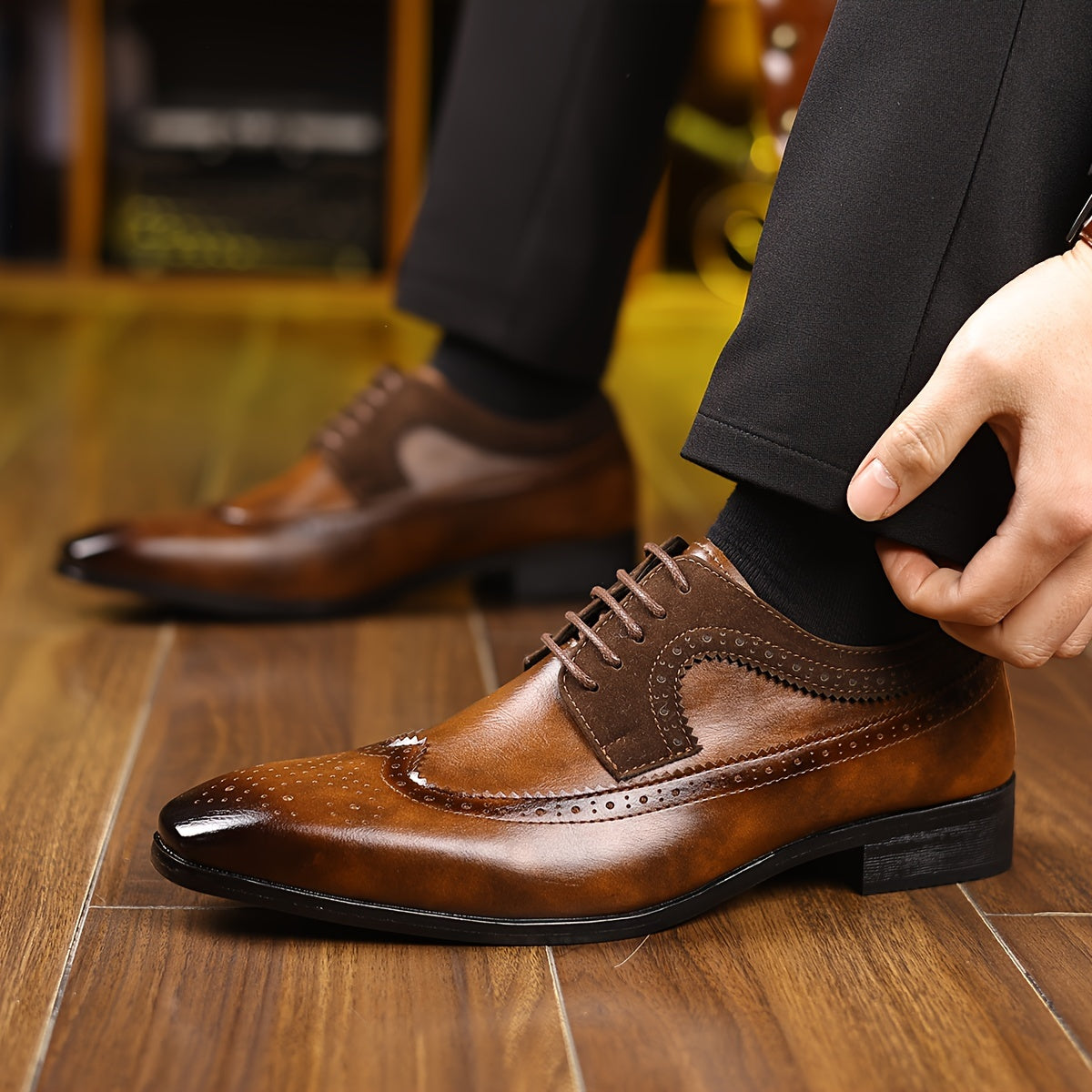Herren Brogue Flügelspitze Oxford Schuhe | Schnüren