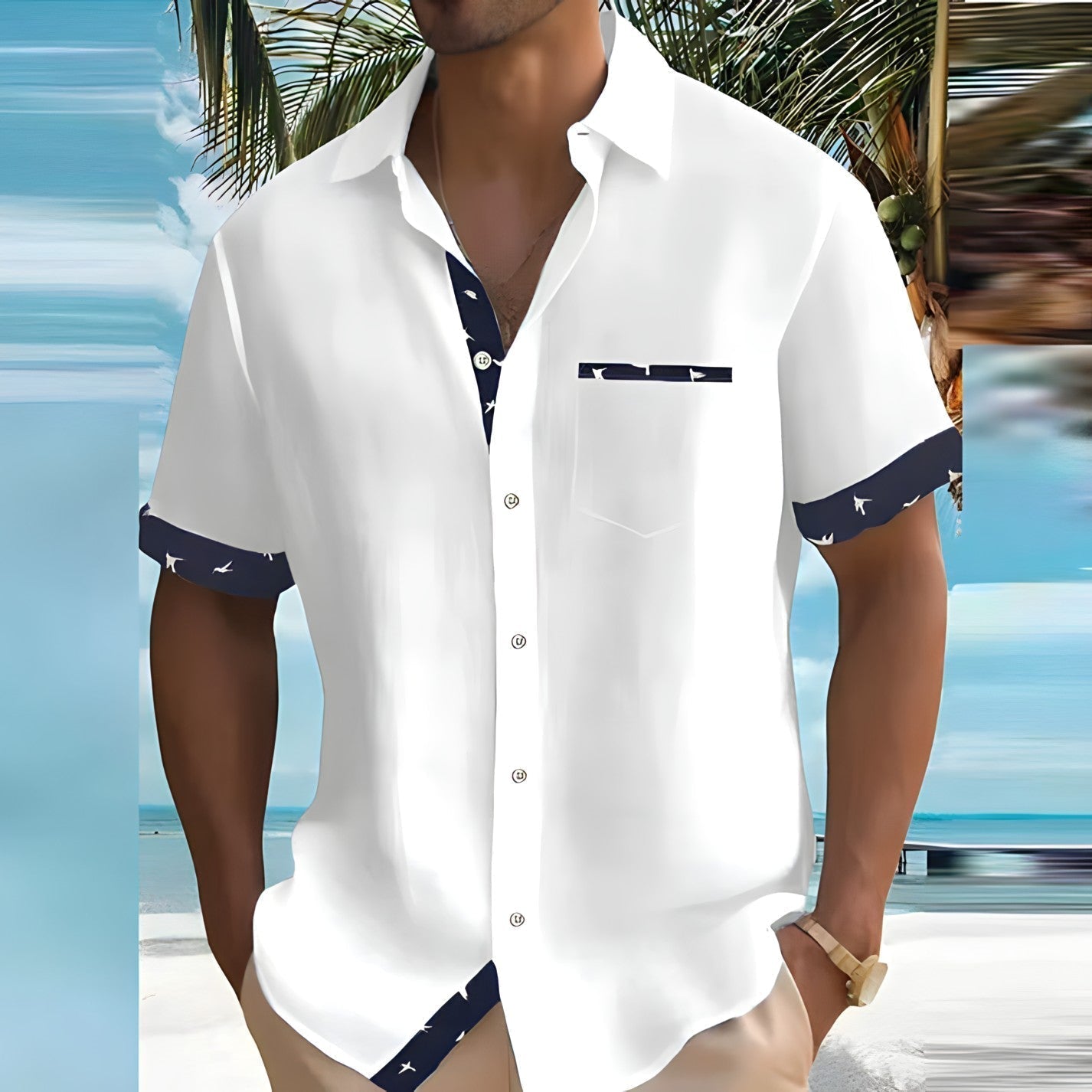 Herren Kurzarm Hemd Mit Knopfleiste | Sommer