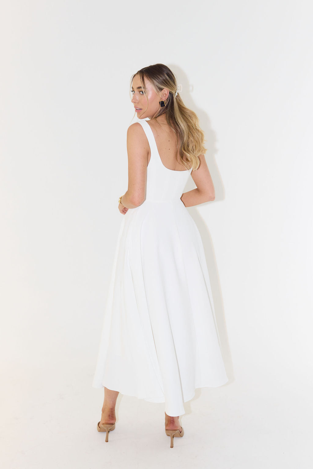 Damen A-Linien Quadratischer Hals Abendkleid | Maxi