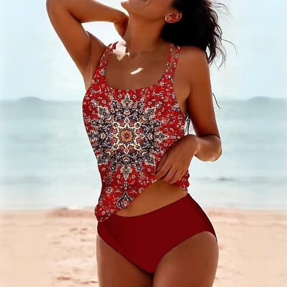 Damen Boho-Stil Tankini-Set | Zweiteiliges
