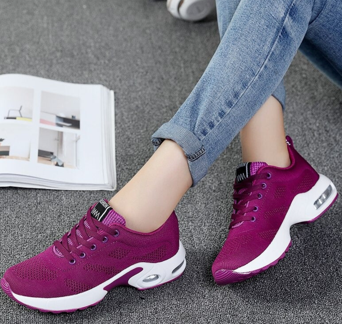 Damen Gehen Sneaker | Schnürverschluss
