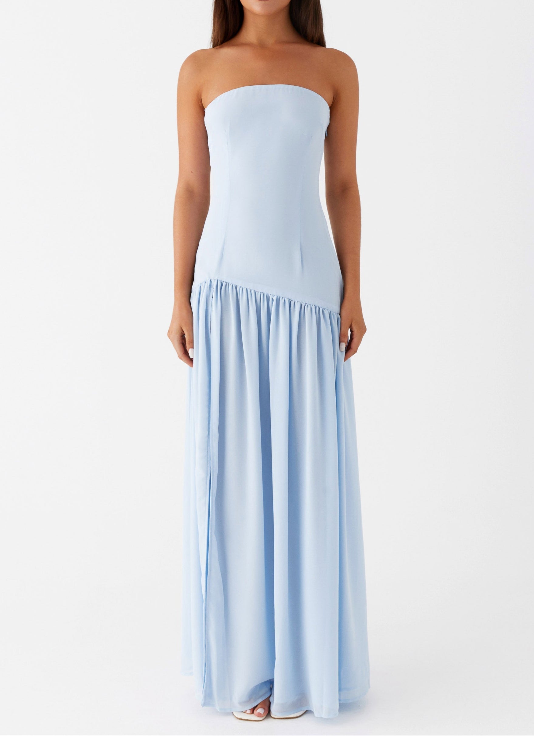 Eden Trägerloses Maxikleid – Blau