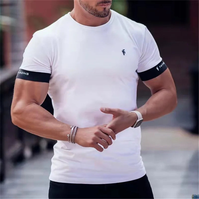 Herren Kurzarm Rundhalsausschnitt T-Shirt | Schlanke Passform