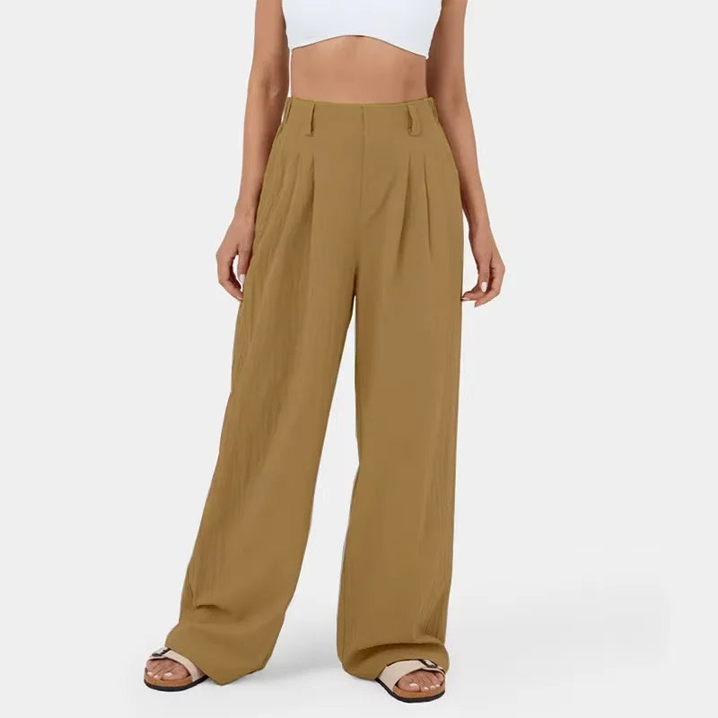 Damen Weit Bein Sommerhose | Hoch Tailliert