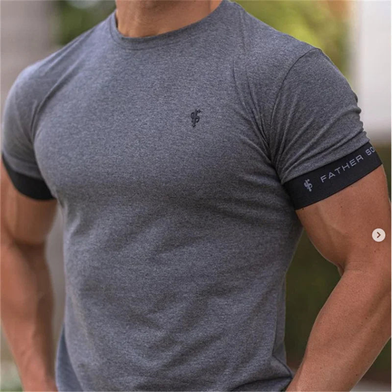 Herren Kurzarm Rundhalsausschnitt T-Shirt | Schlanke Passform