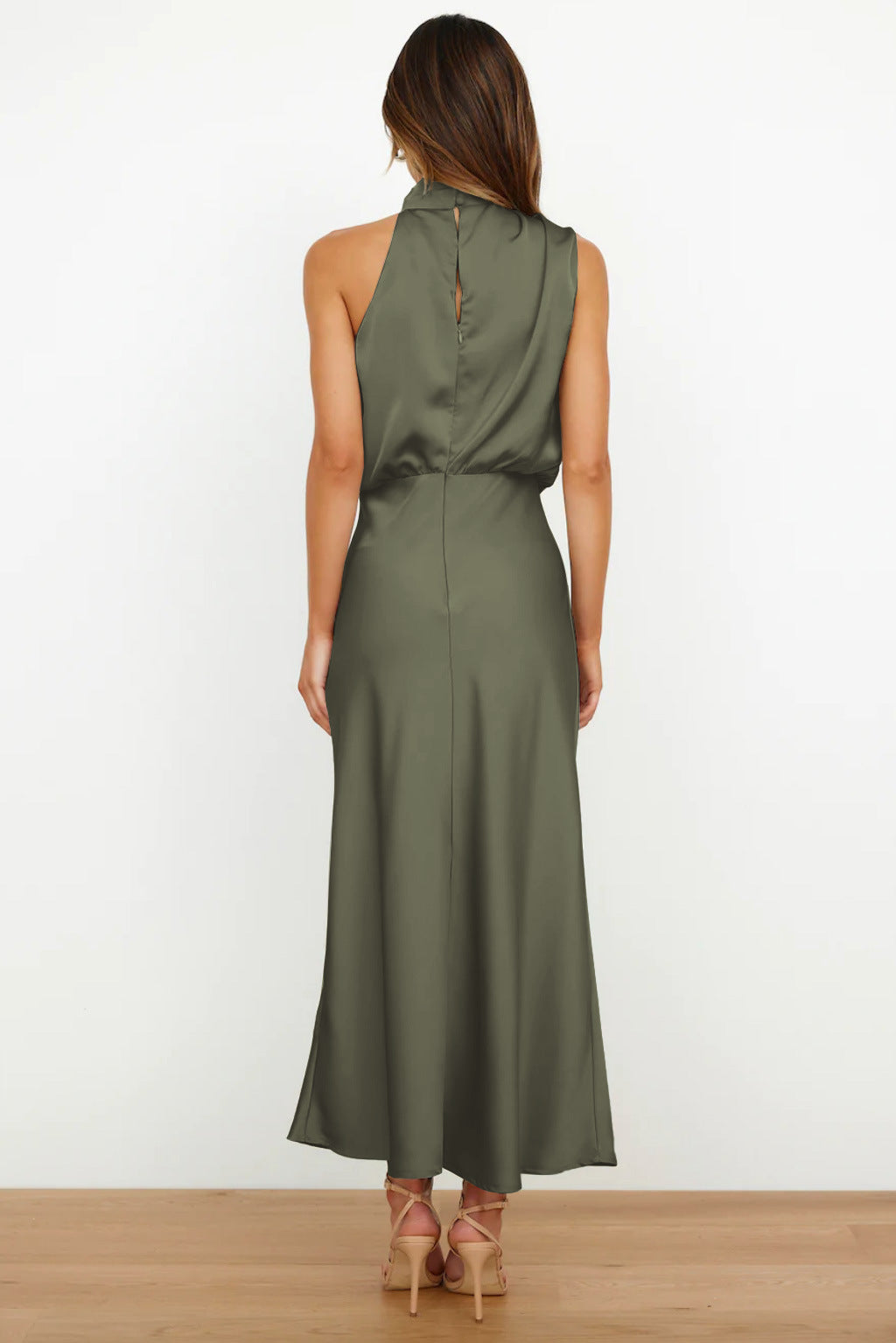 Damen Neckholder Ärmellos Abendkleid | Maxi