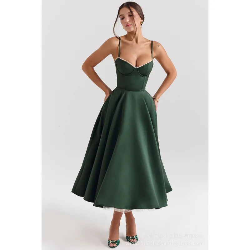 Damen Herzförmigem Ausschnitt Abendkleid | Midi