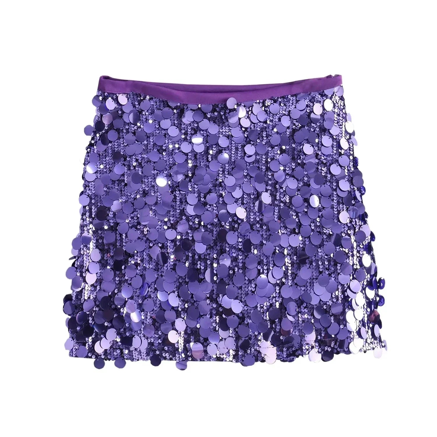 Damen Glitzernder Hochtaillierter Rock | Mini