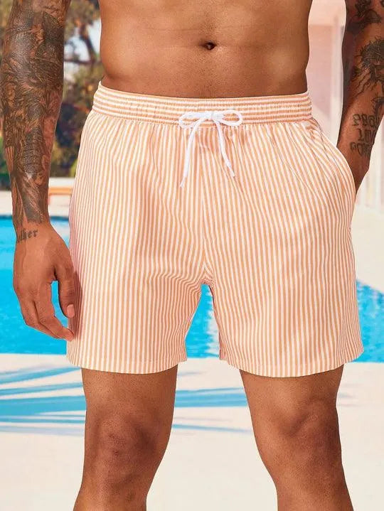 Herren Gestreifte Badeshorts | Sommer