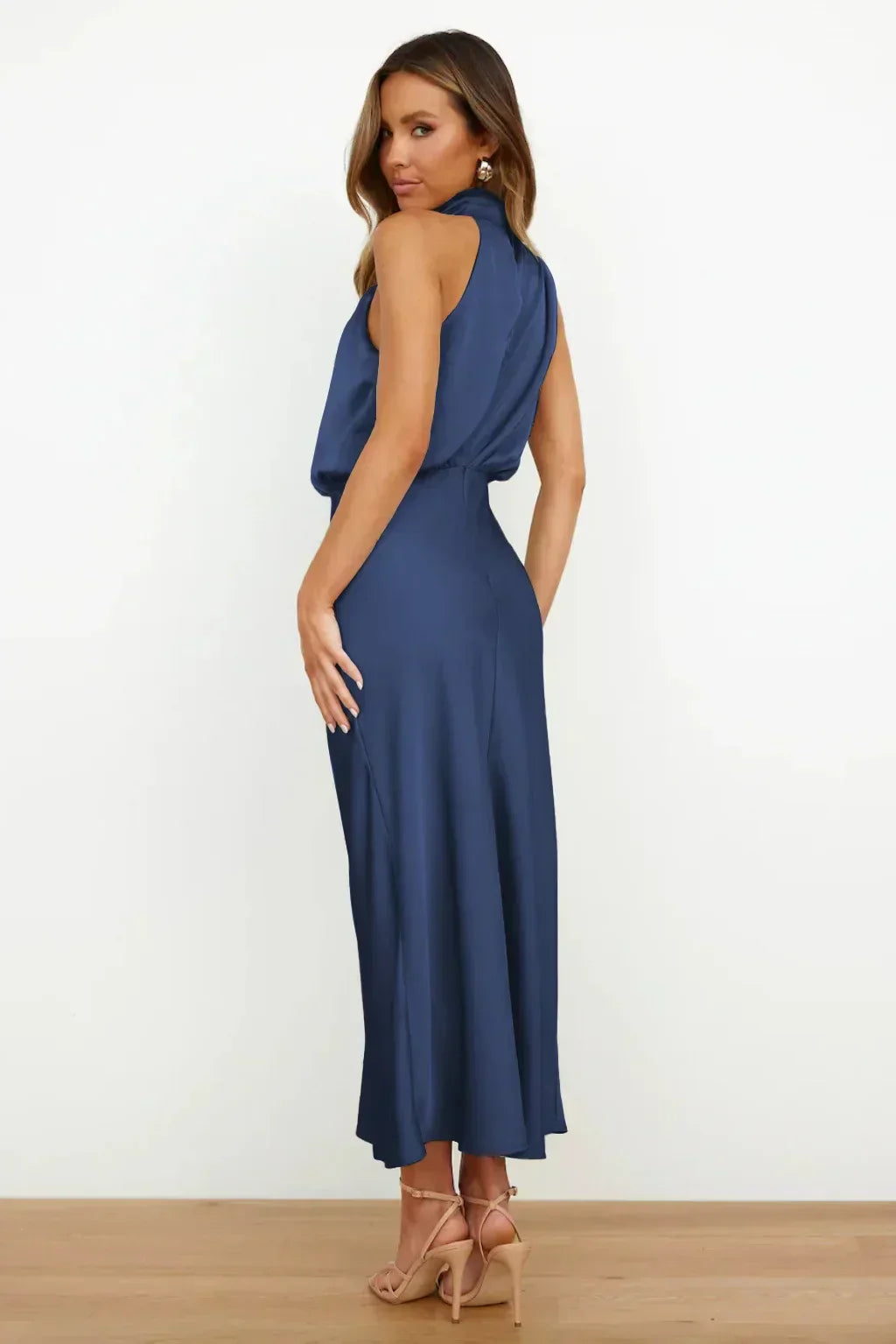 Damen Neckholder Ärmellos Abendkleid | Maxi