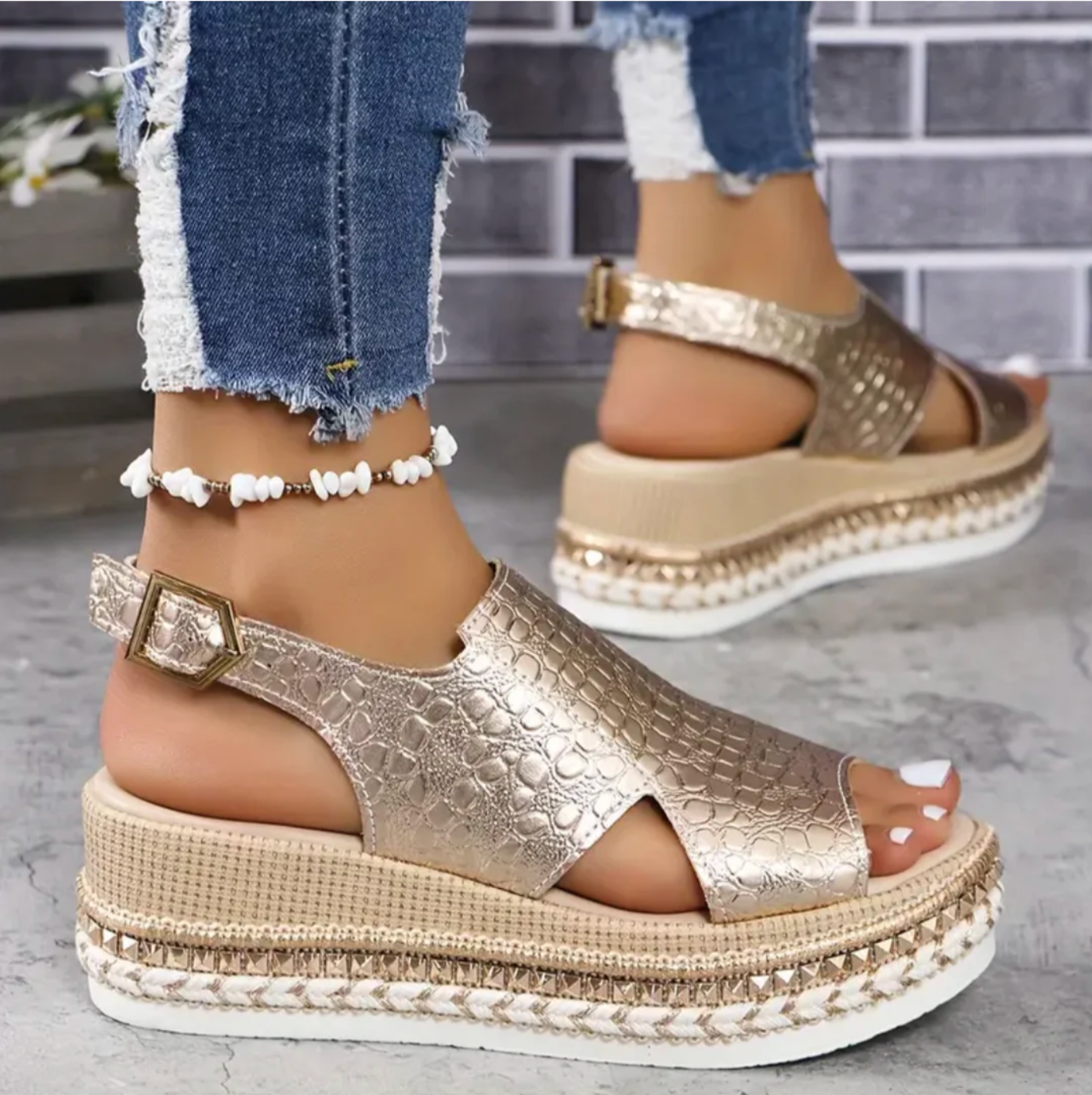 Damen Plateau-Keilsandalen | Lässig