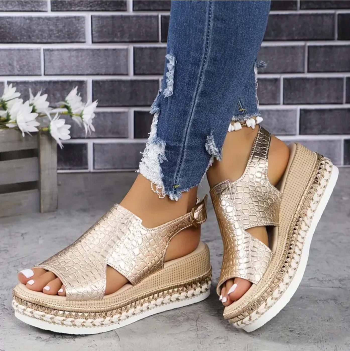 Damen Plateau-Keilsandalen | Lässig