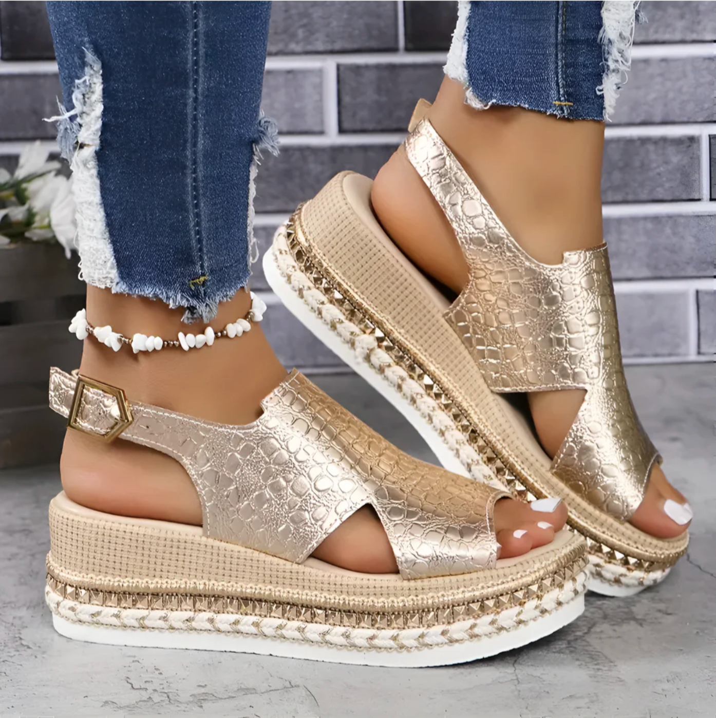 Damen Plateau-Keilsandalen | Lässig