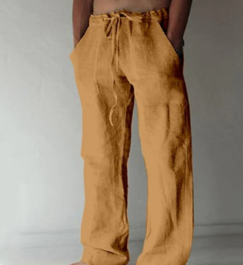 Herren Sommer Lang Leinenhose | mit Kordelzug
