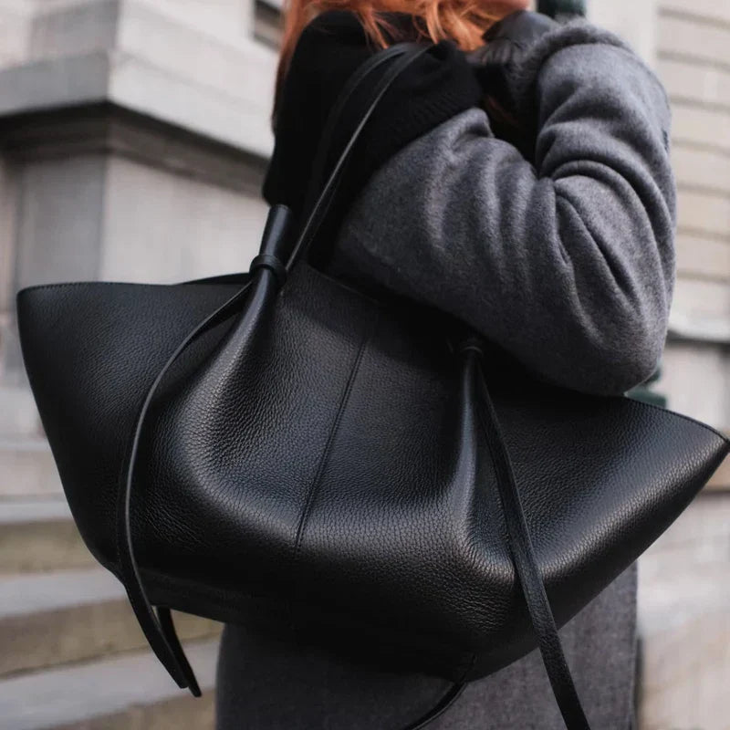 Damen Große Tote Tasche | mit Schleifendetail und Langen Henkeln