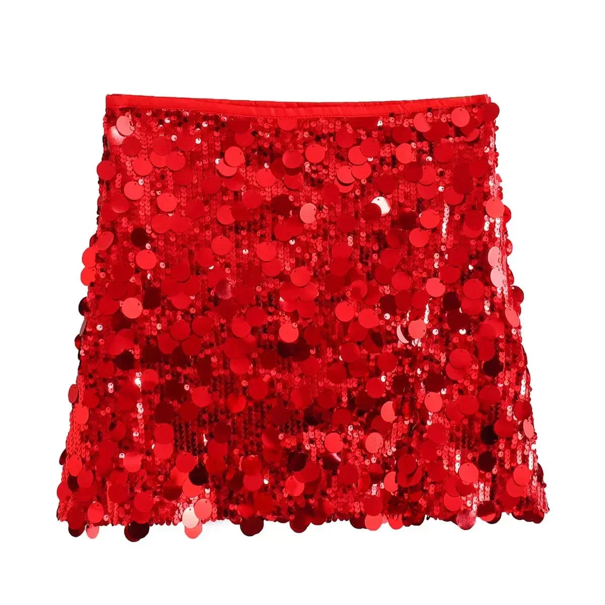 Damen Glitzernder Hochtaillierter Rock | Mini