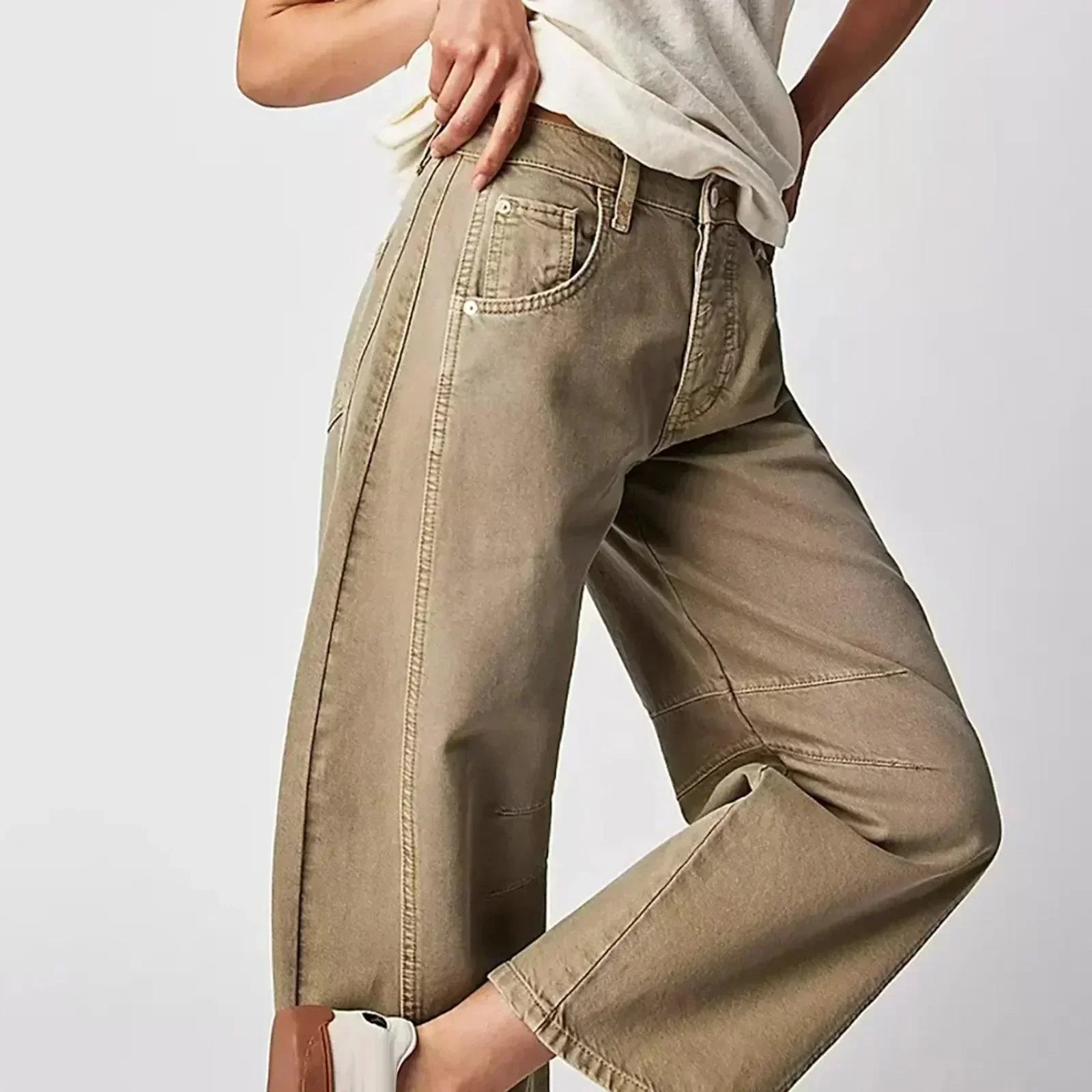 Damen Hoch Tailliert Baggy Jeans | Lockere Passform