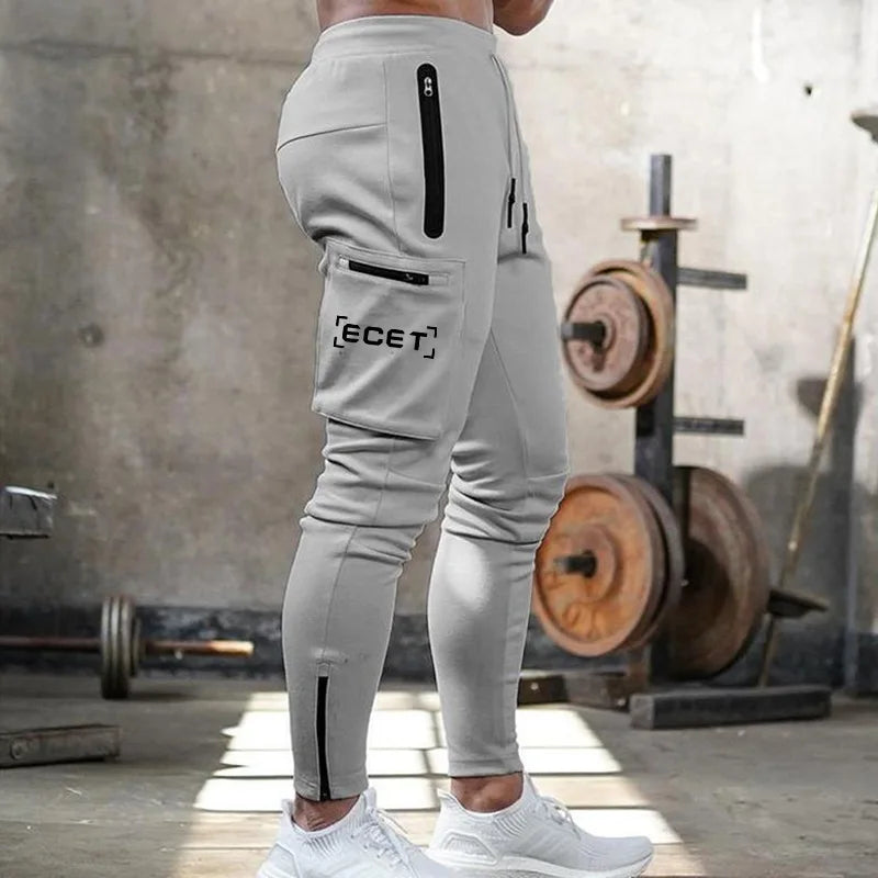 Herren Schlanke Passform Sportliche Jogginghose | mit Reißverschlusstaschen