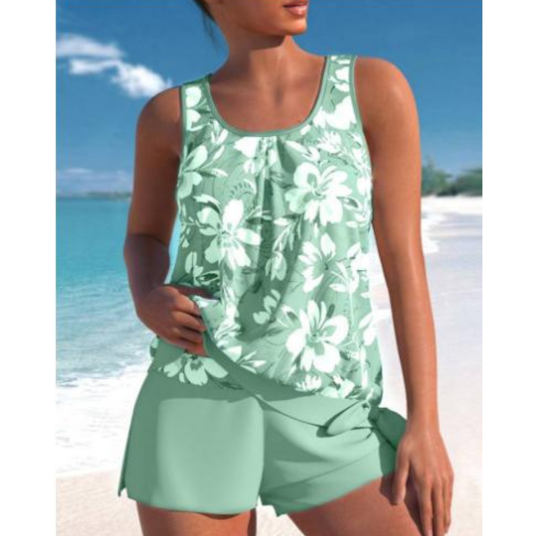 Damen Blumendruck Tankini-Set | Zweiteilig