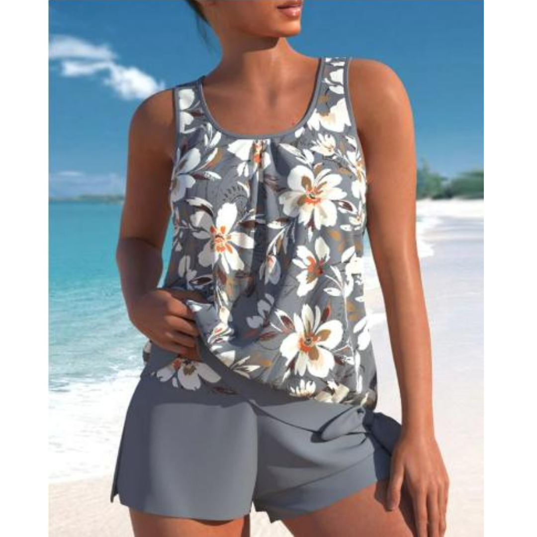 Damen Blumendruck Tankini-Set | Zweiteilig