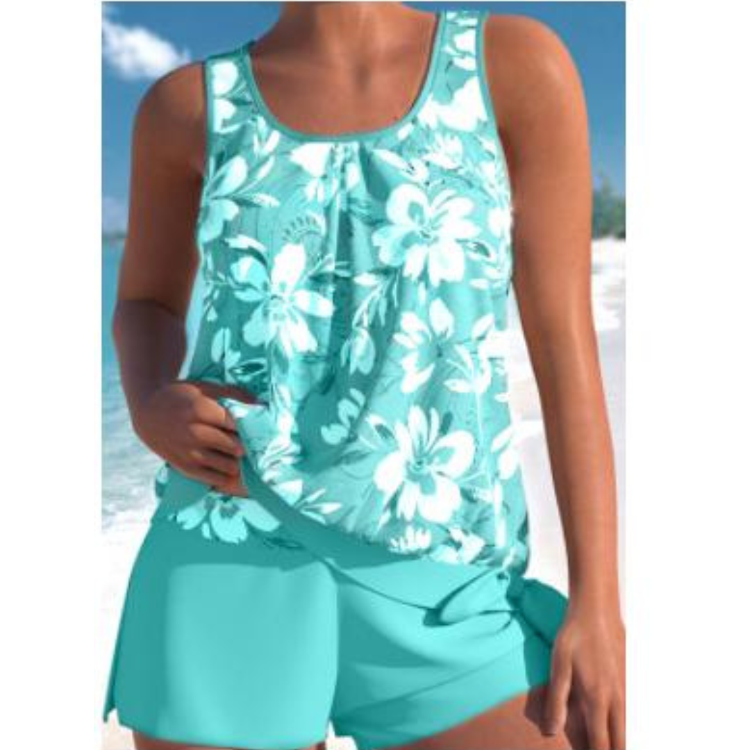 Damen Blumendruck Tankini-Set | Zweiteilig