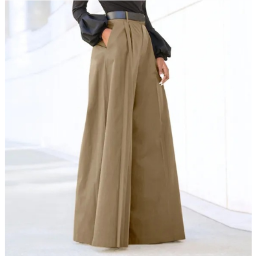 Damen Hochtaillierte Palazzo-Hose | Weitem Bein