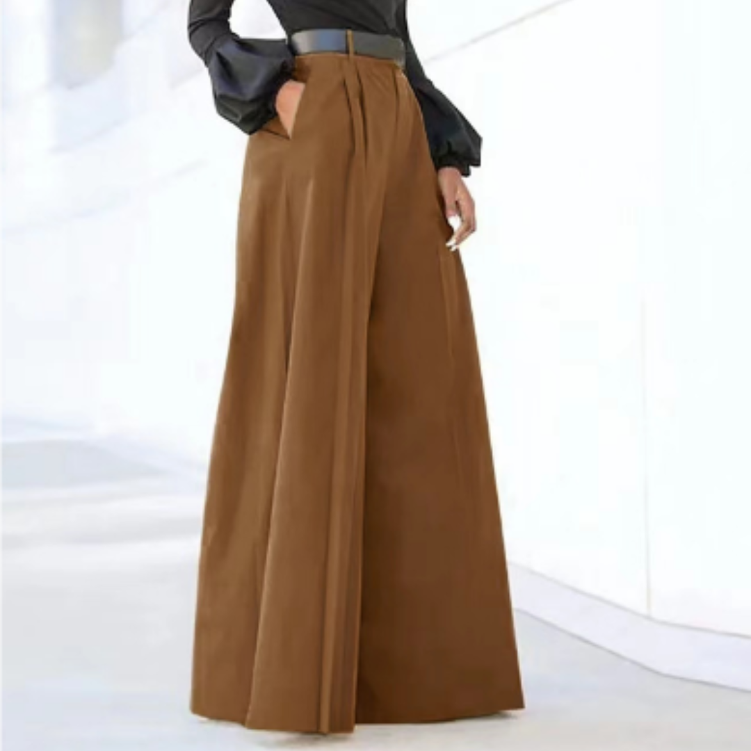 Damen Hochtaillierte Palazzo-Hose | Weitem Bein