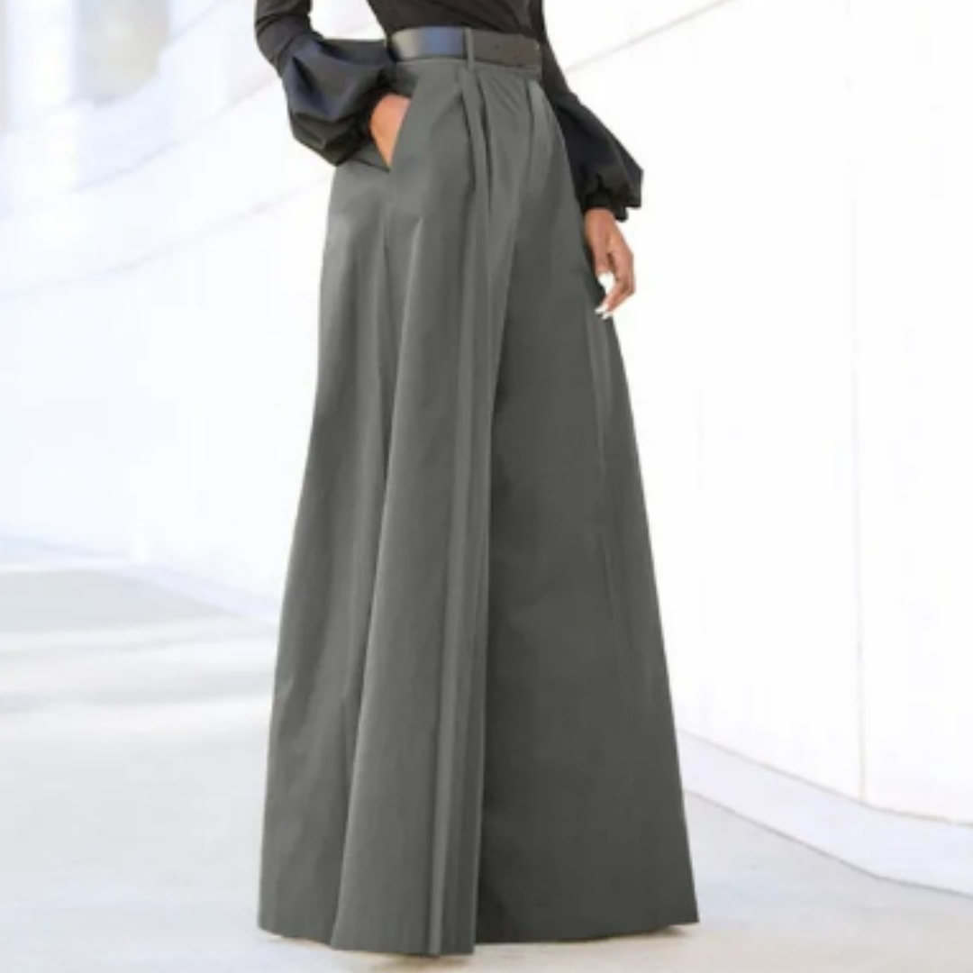 Damen Hochtaillierte Palazzo-Hose | Weitem Bein