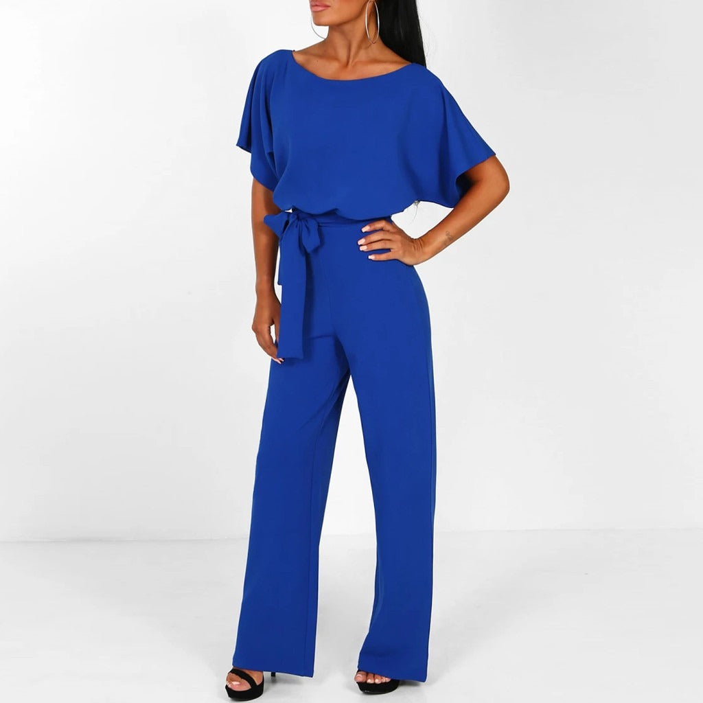 Damen Weitem Bein Jumpsuit | mit Bindegürtel