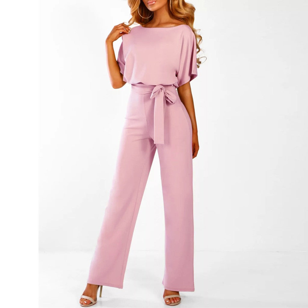 Damen Weitem Bein Jumpsuit | mit Bindegürtel