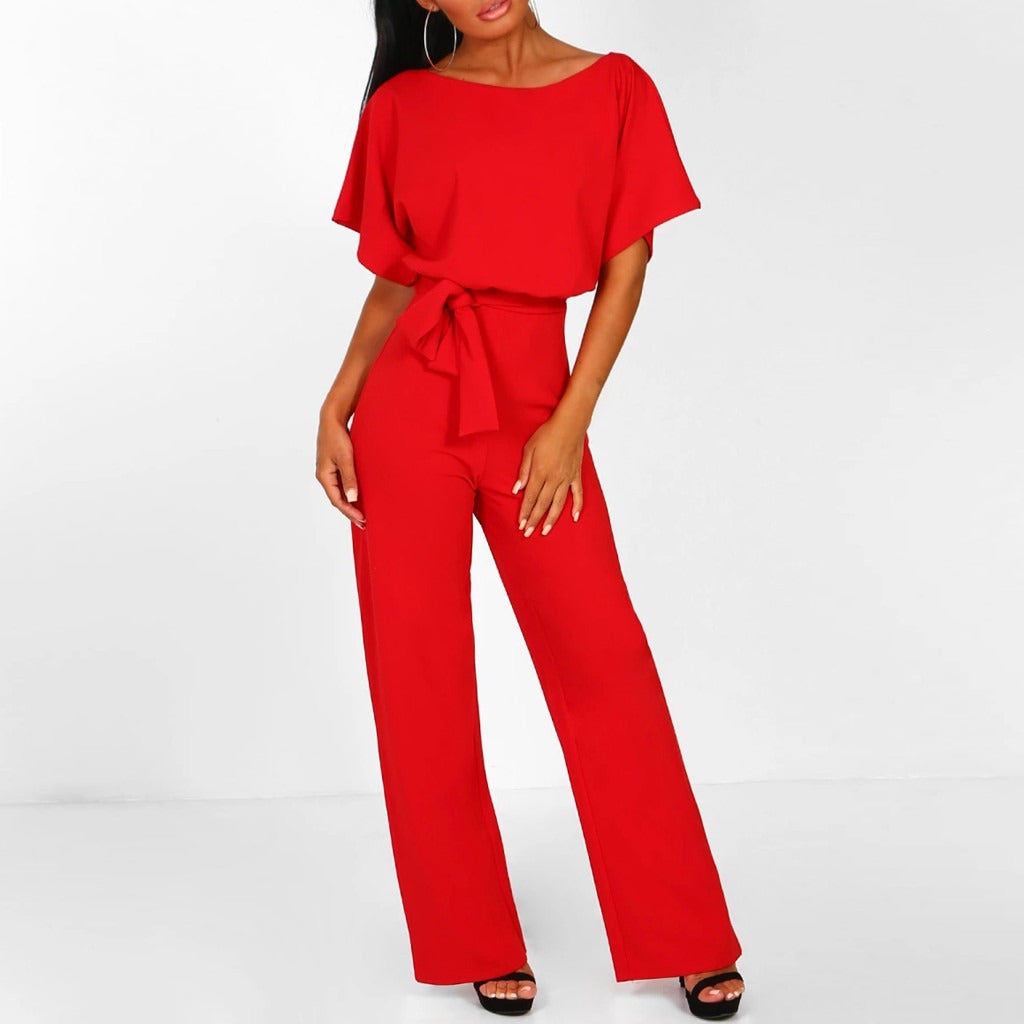 Damen Weitem Bein Jumpsuit | Mit Taillengürtel