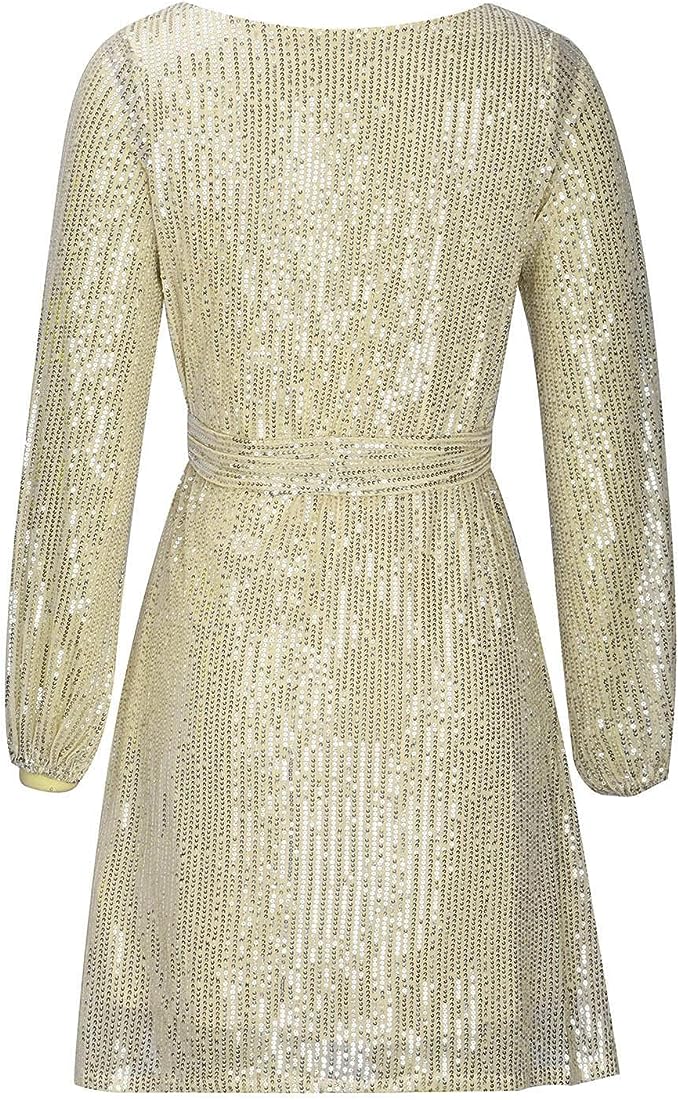 Damen Mini Festliches Kleid | Langarm