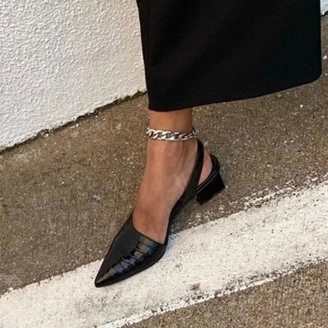 Damen Blockabsatz Pumps | Spitz Zulaufend