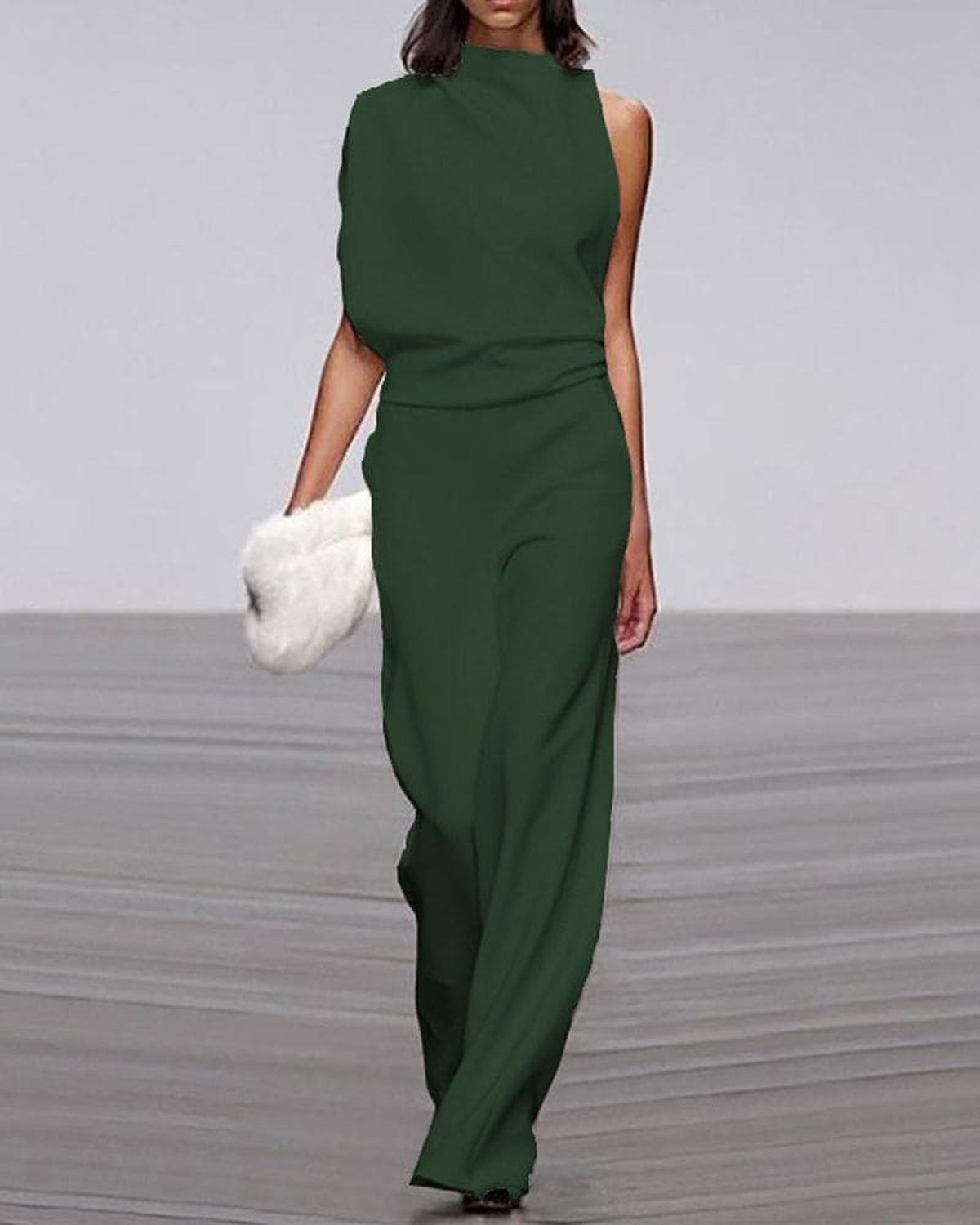 Damen Formell Ein Schulter Jumpsuit | Weitem Bein